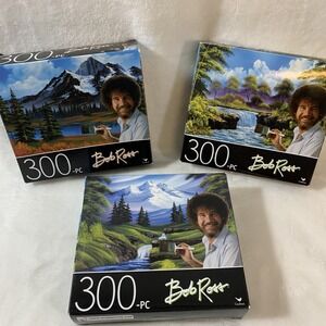 Lot of 3 Bob Ross 300 pc. Puzzles Brand New‎ (14" x 11") Cardinal Puzzle Sets